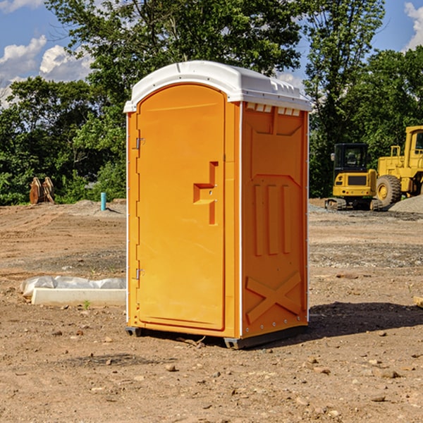 how often are the portable restrooms cleaned and serviced during a rental period in Webster Ohio